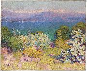 John Peter Russell In the morning, Alpes Maritimes from Antibes oil painting